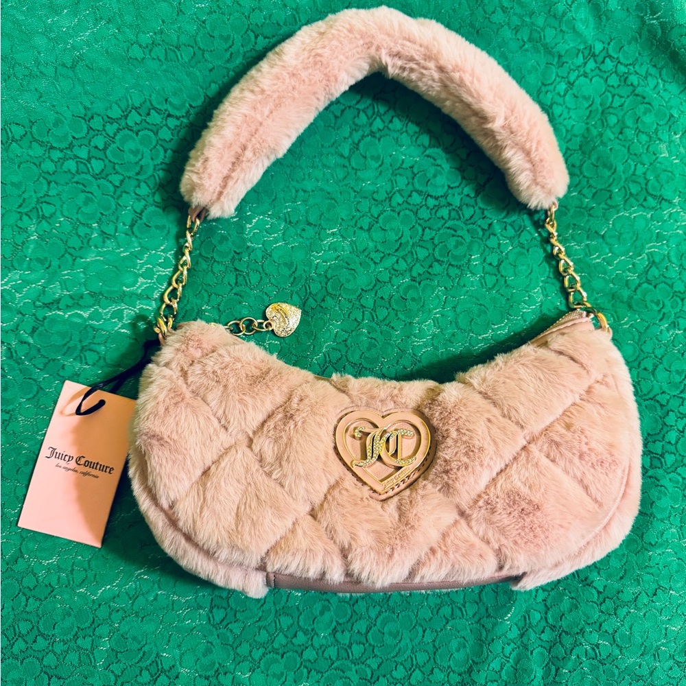 Juicy Couture Blush Faux Fur Shoulder Bag